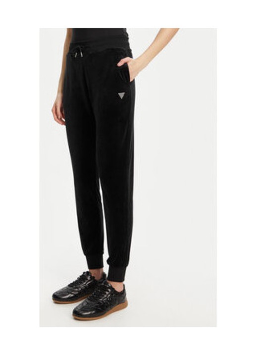 Pantaloni cu model uni si banda cu snur