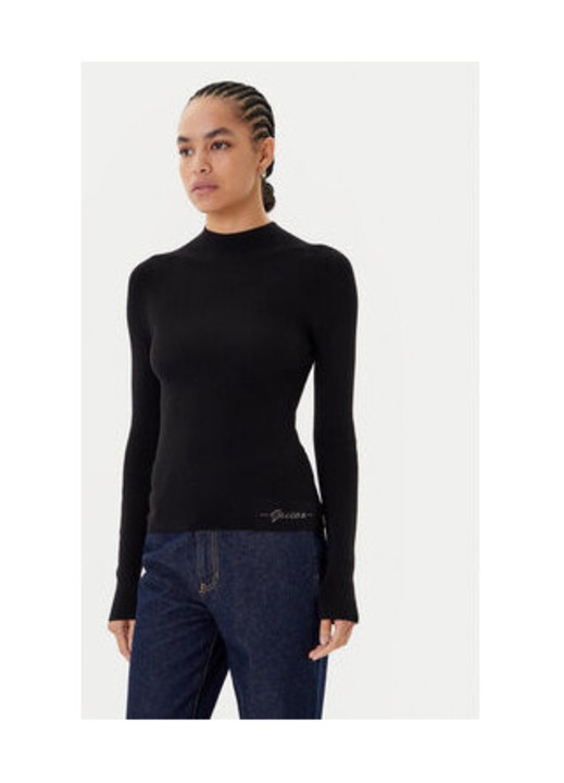 Pulover elastic din amestec de acril cu guler inalt, XL-2XL INTL