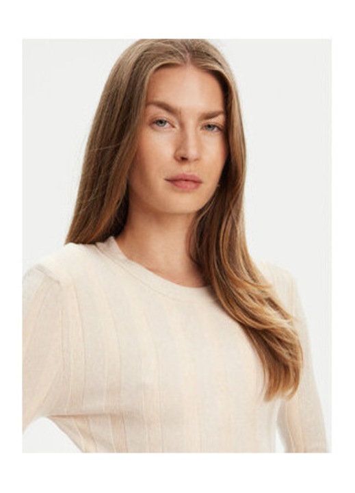 Pulover regular fit uni tricotat cu decolteu la baza gatului