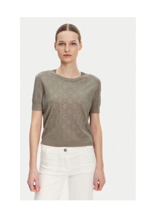 Pulover cu decolteu la baza gatului si maneci scurte