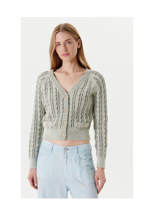 Cardigan din bumbac cu decolteu in V