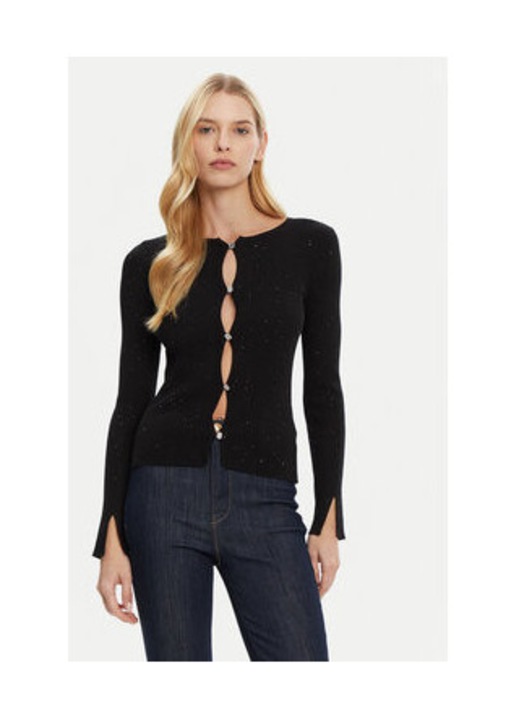 Cardigan cu nasturi si decolteu la baza gatului