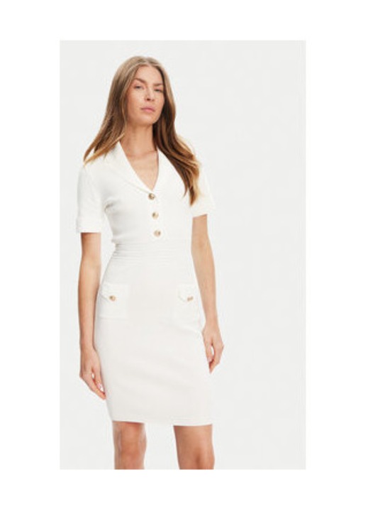 Rochie tricotata cu nasturi metalici decorativi