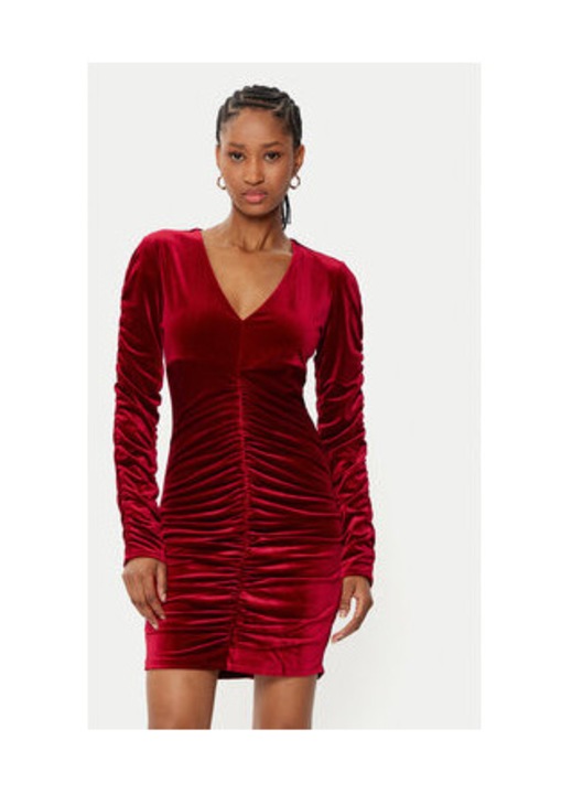 Rochie din catifea cu fronseuri