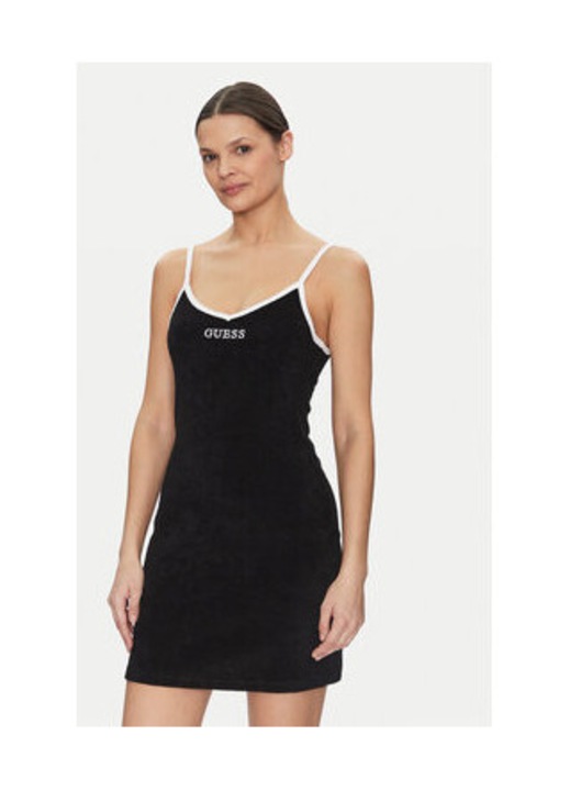 Rochie scurta fara maneci cu bretele contrastante, S INTL