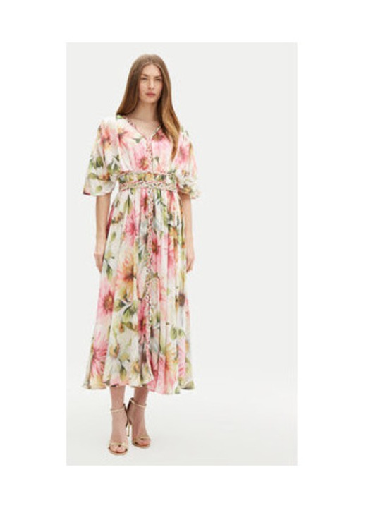 Rochie casual din poliester cu imprimeu floral
