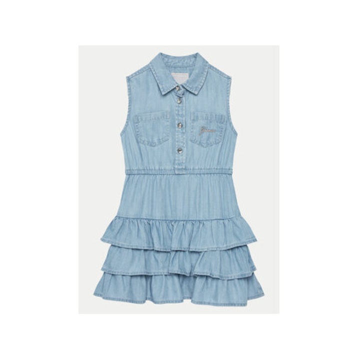 Rochie din denim cu volane