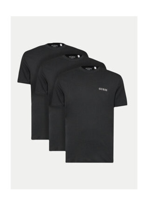 Set de 3 tricouri din bumbac cu decolteu la baza gatului