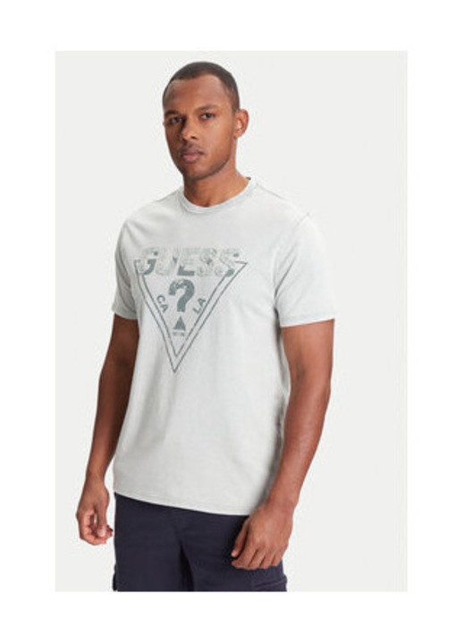 Tricou din bumbac organic cu model logo in relief frontal, S INTL