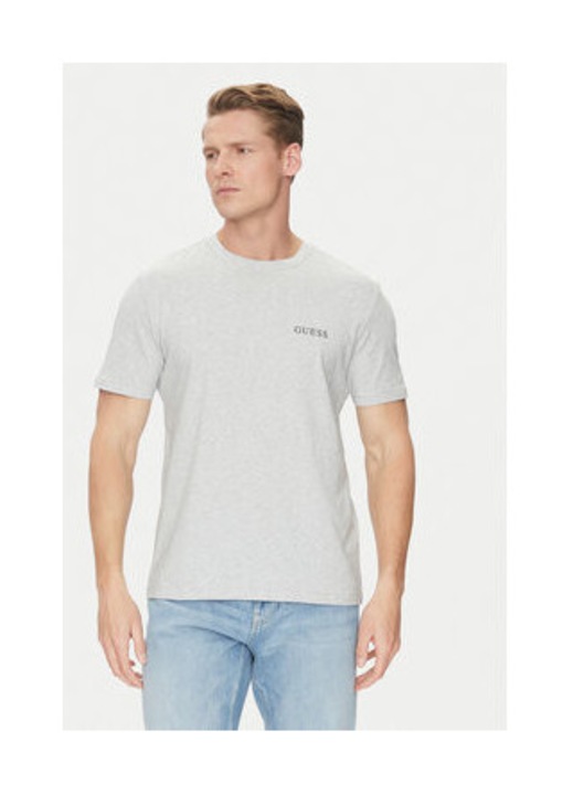 Tricou regular fit cu decolteu la baza gatului