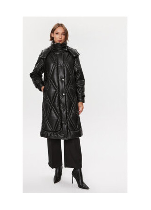 Geaca lunga, captusita din piele ecologica, S INTL