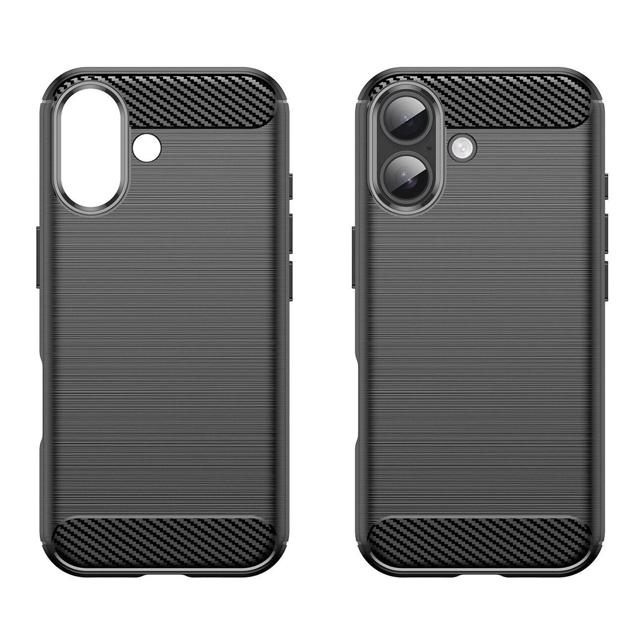 Carcasa Carbon Case compatibila cu iPhone 17, Negru