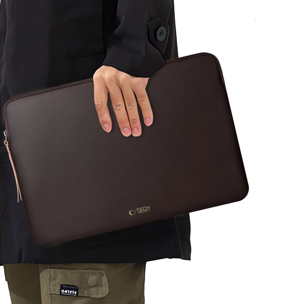 Husa Tech-Protect Fleece compatibila cu laptop 13/14 inch, Negru