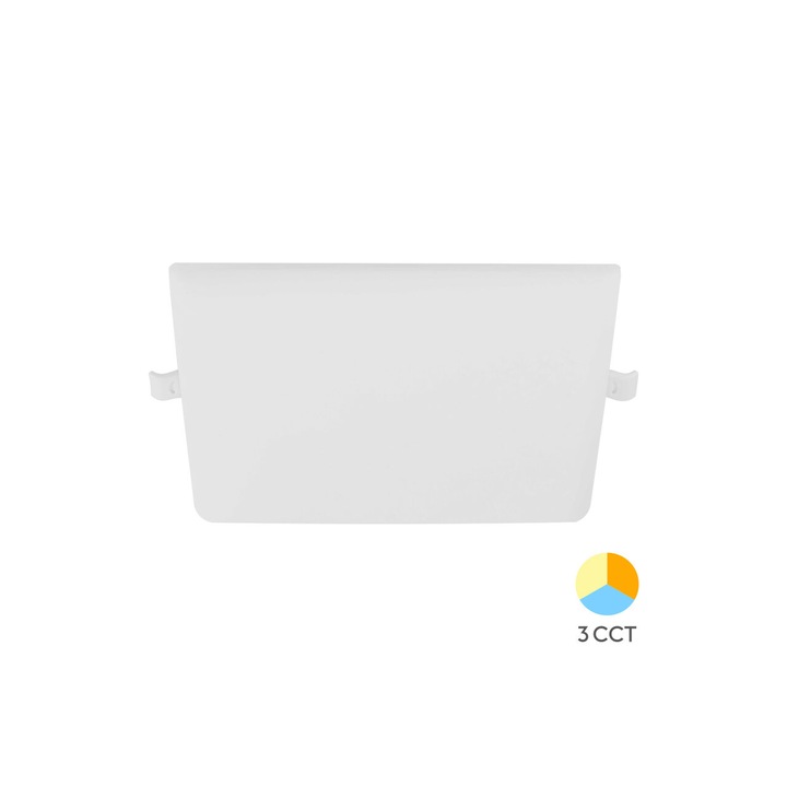 SPOT LED PATRAT ST 24W 2500lm 3in1 ALB REGLABIL IP20