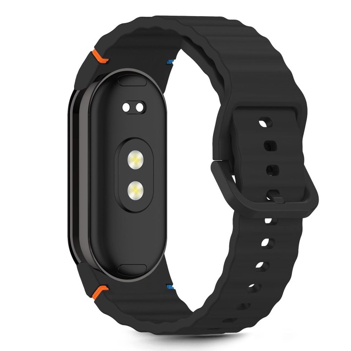 Tech-Protect Silicone Sport szilikon szíj, kompatibilis a Xiaomi Mi Band 8/9/10/NFC készülékkel, fekete