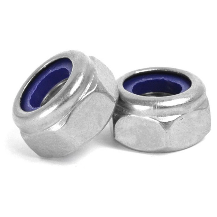 Set 500 Piulite hexagonale cu autoblocare, DIN 985, M3, Inox A2