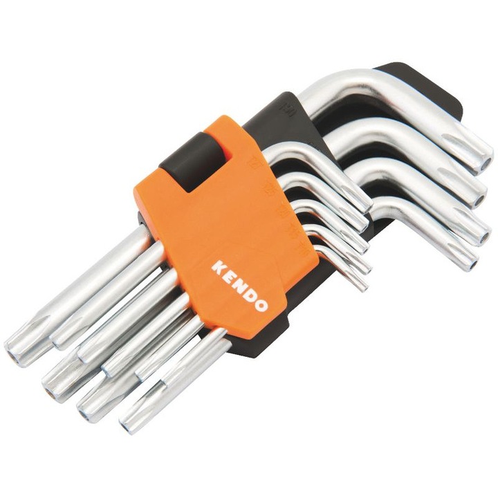 Set chei hexagonale unghiulare pentru suruburi TORX® KENDO, versiune scurta