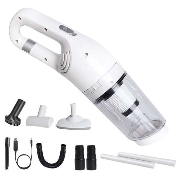 Aspirator ALB de mana JB-168 portabil silentios aspiratie puternica cu Usb 120W Alb