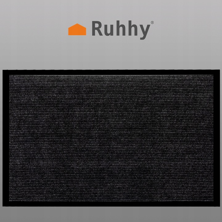 Ruhhy bejárati szőnyeg, csúszásgátló, fekete, 58,6x88,2cm