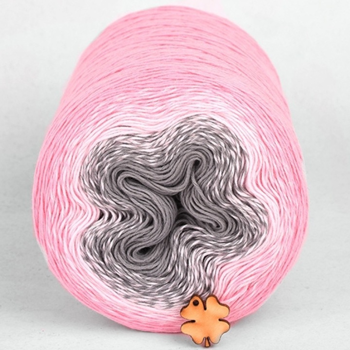 Fir textil Stenli Cotton Cake 250g/1000m, roz cu gri - cod 401