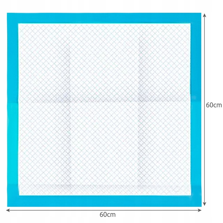 Комплект от 100 абсорбиращи хигиенни одеяла Purlov 60x60 см, 30 торбички за кучета, бели/сини