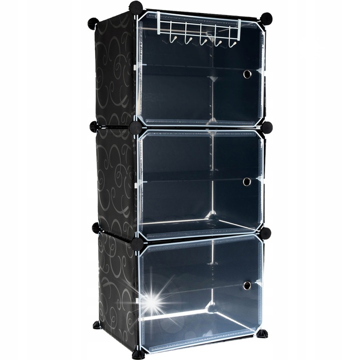 Dulap pentru incaltaminte Ruhhy, cu usi transparente, 93x11,5x30cm