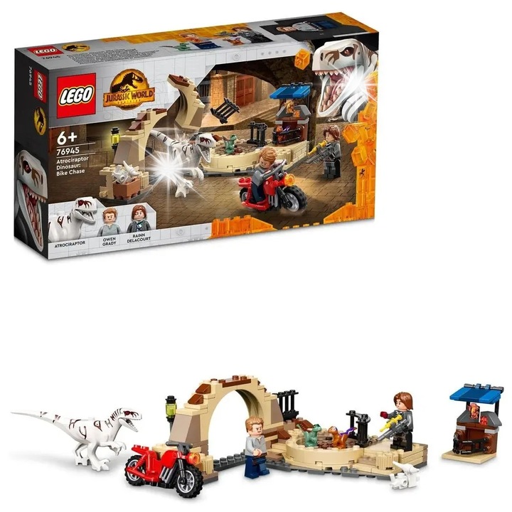 Комплект LEGO Джурасик свят Атроцираптор, 2 минифигури, многоцветен, 167 части