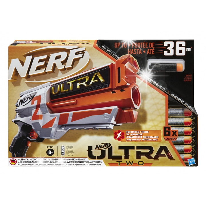 Nerf Ultra Two играчка пистолет, комплект от 6 стрелички, екстремна дистанция, 33.5x7x20см