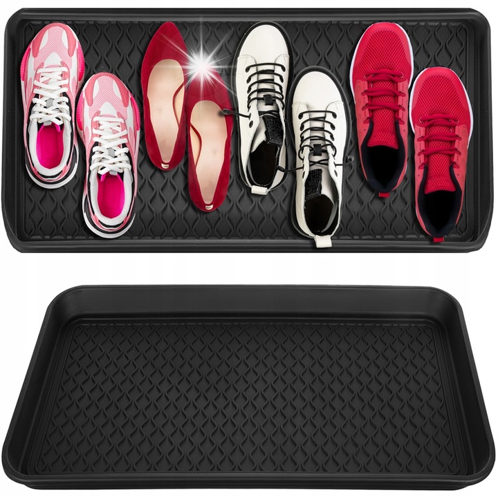 Tavita pentru incaltaminte Ruhhy, mare, antiderapanta, waterproof, neagra, 75,5x38x3cm