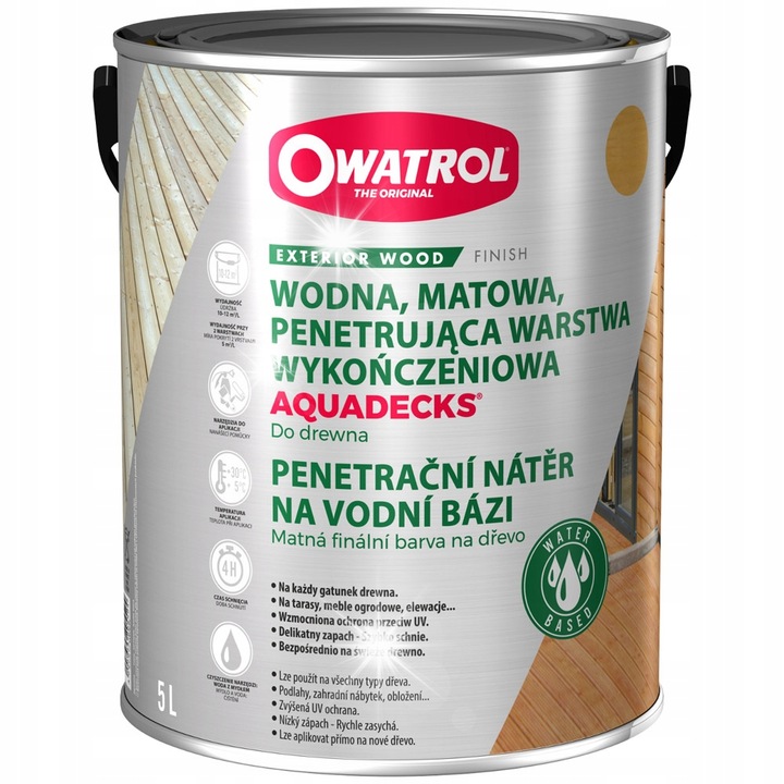 Owatrol fafelület-lakk, 5 literes, átlátszó, matt, minden fafajtára