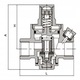 Víznyomáscsökkentő 1" IBO DN25, nyomásmérővel, 1-6 bar, 112x78x85mm