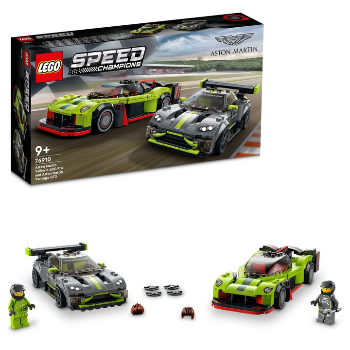 LEGO Speed Champions Aston Martin Valkyrie AMR PRO és Aston Martin Vantage GT3 építőkészlet, többszínű, 9 éves kortól gyermekek számára