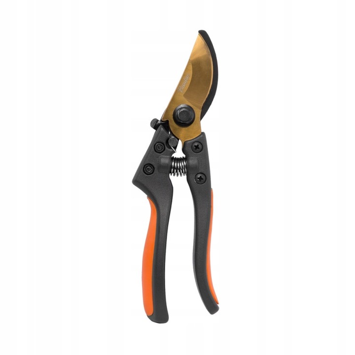 Kerti olló Bradas KT-V1022, 15 mm, alumínium, ergonomikus, fekete/narancssárga