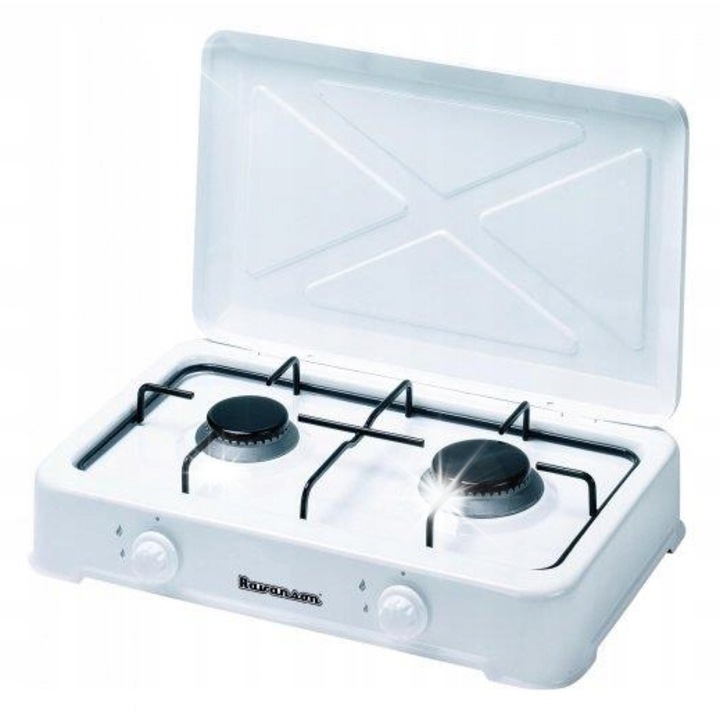 Преносим електрически котлон Ravanson K-02T, 2 котлона, бял, компактни размери