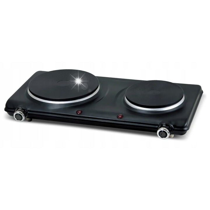 Електрическа печка RAVANSON HP-9020B, 2 котлона, 2250W, черна, 42x22x8 см