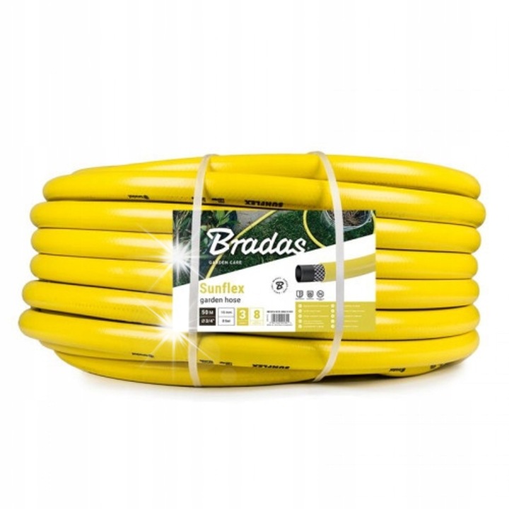 Kerti tömlő Bradas Sunflex 1 1/4" 25m 3 rétegű, UV-álló, rugalmas