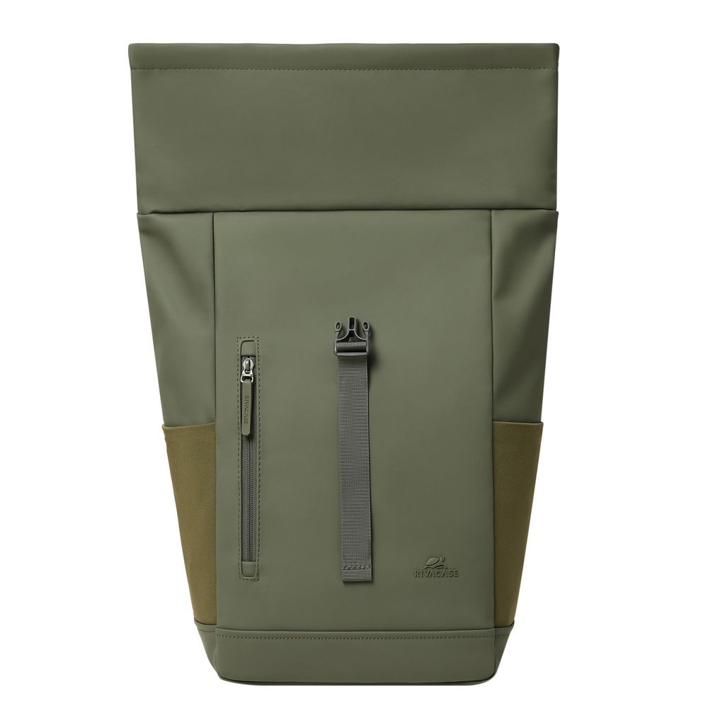 Rucsac RivaCase 7826 ECO 17L tip roll top, 14", verde masliniu, 430x250x160mm
