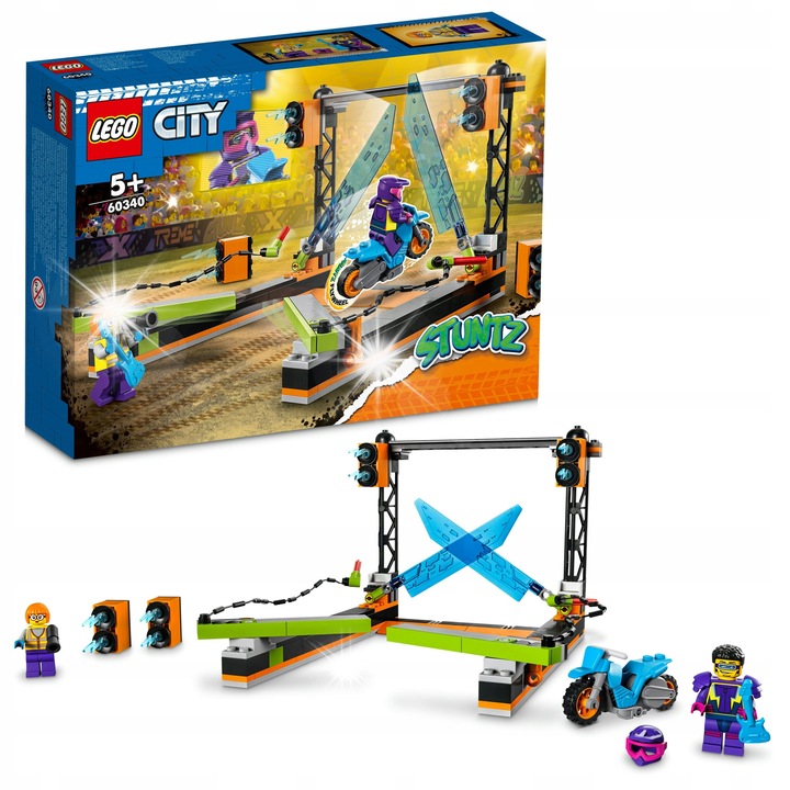 Конструктор LEGO City Stuntz, мотоциклет с импулсно колело, 14x20x22 см