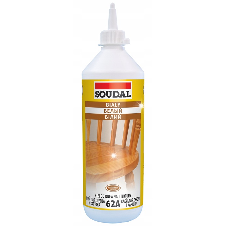 Лепило Soudal 62A, 250 мл, бяло, водоустойчиво D2