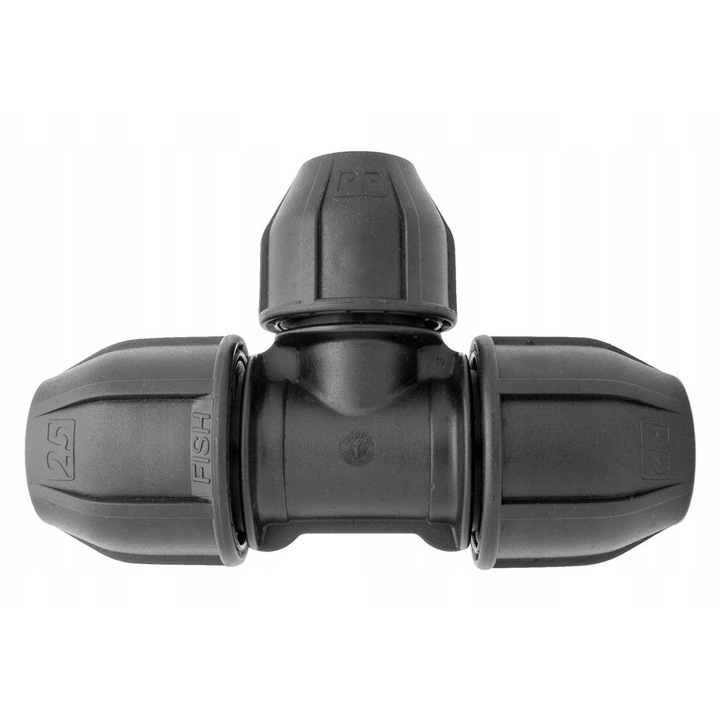 PE szűkítő T-idom 63-32-63mm, 16 rúd, fekete, Halcsatlakozó készlet