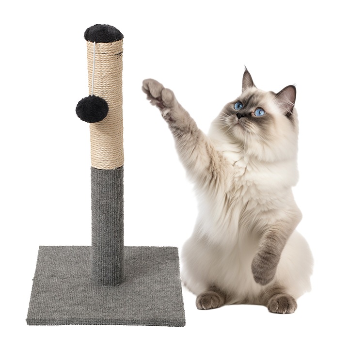 Stalp de zgariat pentru pisici, 54x30cm, Copac pentru pisici cu jucarie interactiva pentru pisici