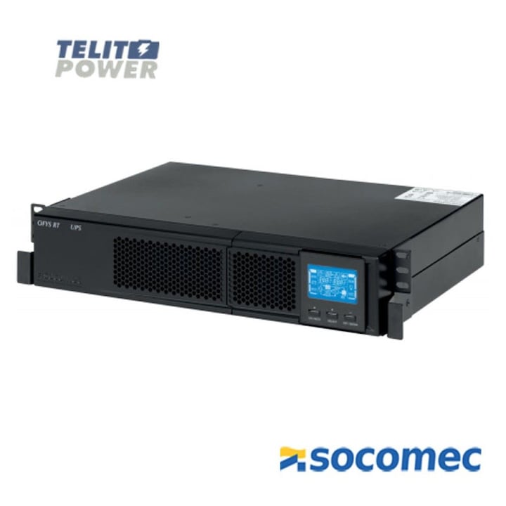 UPS Socomec 1000VA, 900W, Rack 2U/Tower, tehnologie online, undă sinusoidală
