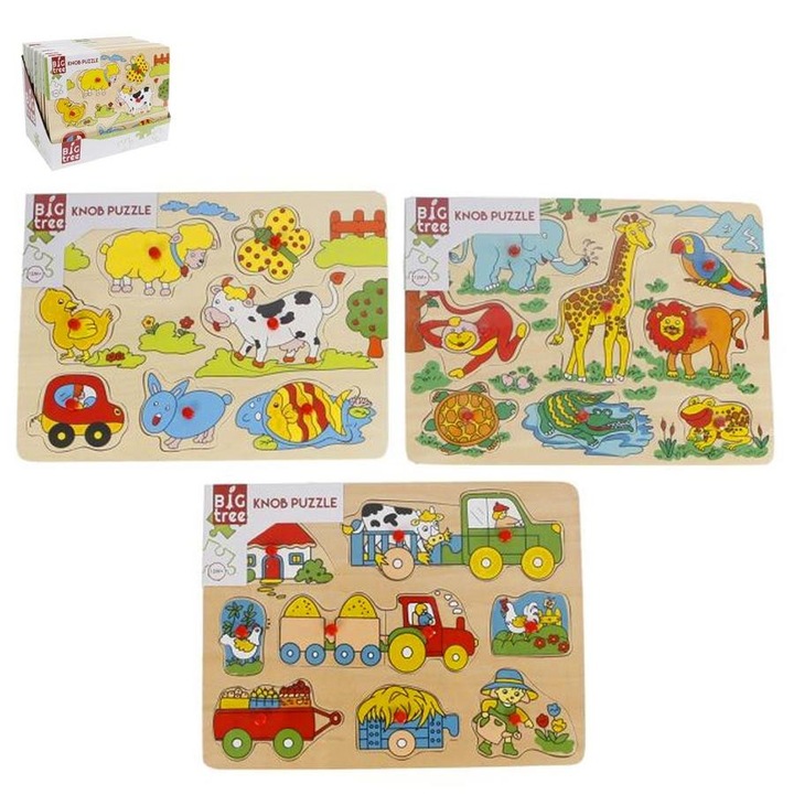 Fa puzzle Farm és állatok