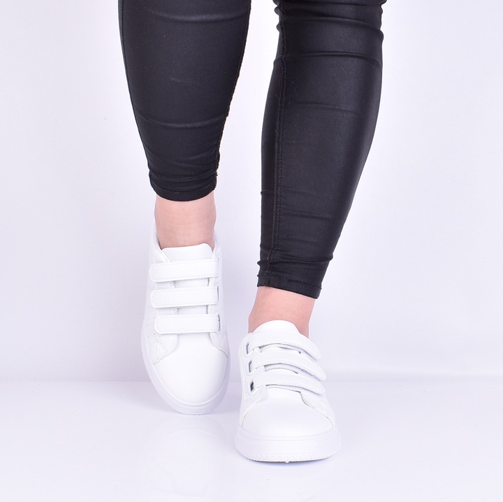 Дамски маратонки Martinus, бели, екокожа, с велкро, удобни, 41 EU