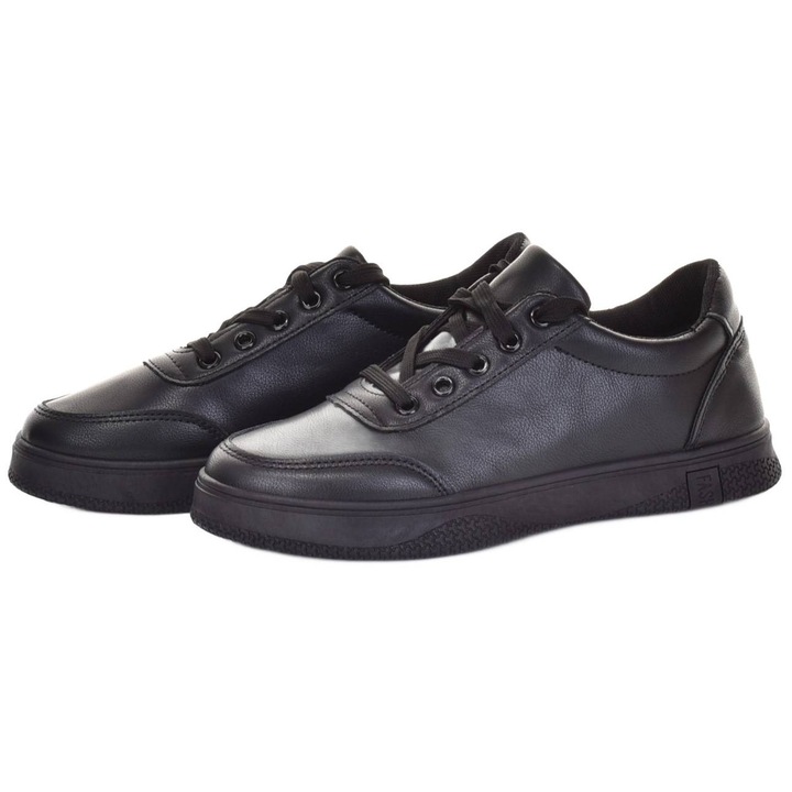 Дамски маратонки Martinus, екокожа, черни, ниска подметка, лятна колекция 2024, 36 EU