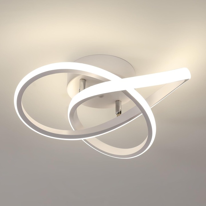 LED таванна лампа Goeco, 30W, 3375LM, Бяла, 30CM, Неутрална светлина 4500K, Подходяща за спални, всекидневни, трапезарии и коридори