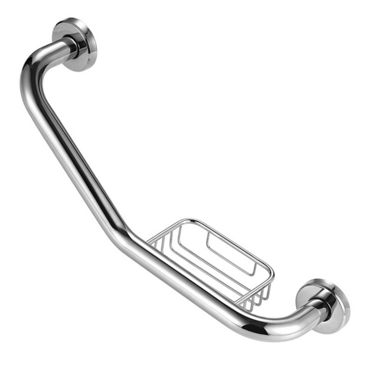 Maner Tip Bara de Sustinere, inox, Antiderapant, Argint