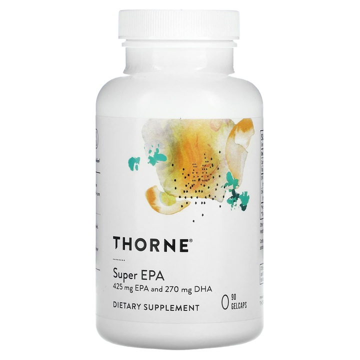 Supliment alimentar, Thorne, Super EPA, 90 capsule gelatinoase, 425 mg EPA, 270 mg DHA, fara gluten