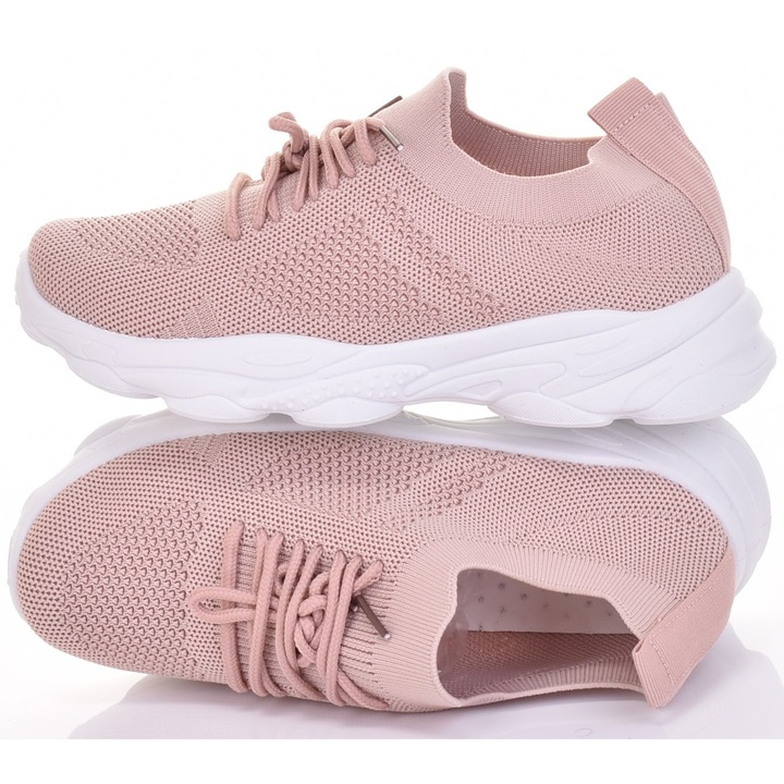 Tenisi dama Martinus, slip-on, usori, roz, textil, 37 EU