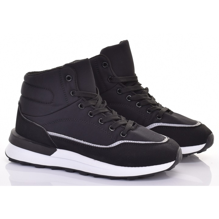 Tenisi dama Martinus, platforma inalta, negru, piele ecologica, 36 EU